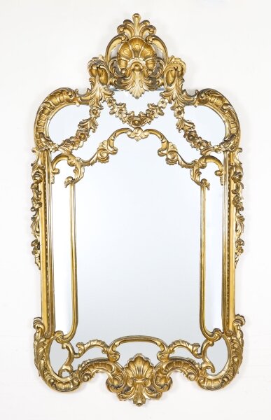 Antique English Giltwood Louis Revival Overmantel Mirror C1860 160 x 80cm | Ref. no. A5130 | Regent Antiques