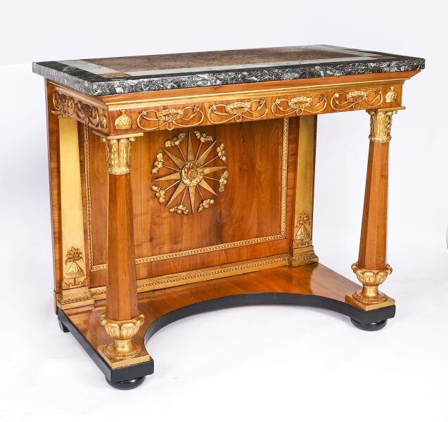 Antique French Empire Period  Walnut Marble Top Parcel Gilt Console Table C1810 | Ref. no. A5155 | Regent Antiques