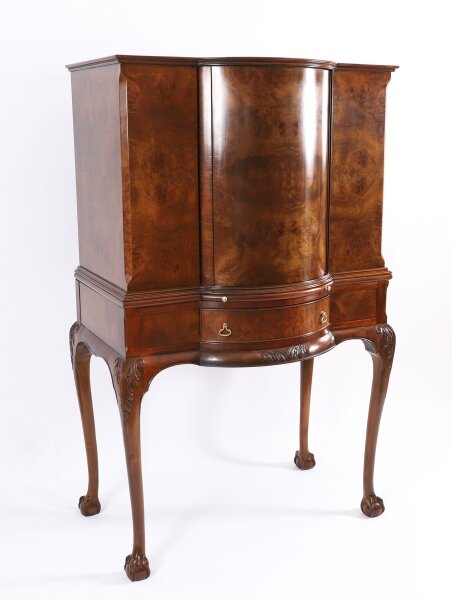 Antique Burr Walnut Revolving Cocktail Drinks Dry Bar Cabinet C1920 | Ref. no. A5162 | Regent Antiques