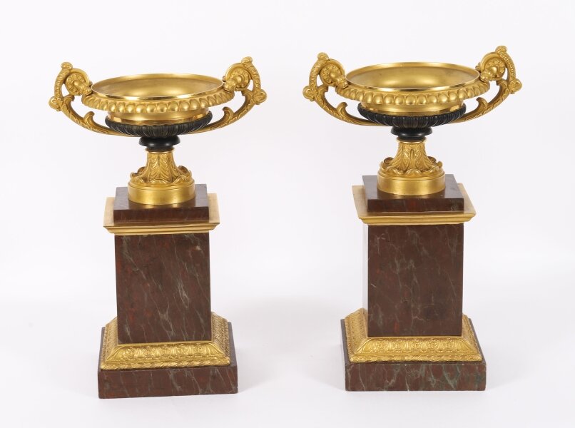 Antique Pair French Grand Tour Ormolu, Bronze & Marble Tazzas 19th C | Ref. no. A5164 | Regent Antiques