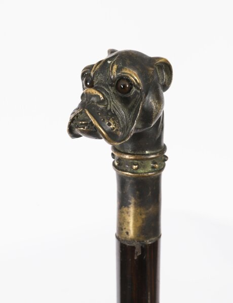 Antique Bulldog Bronze Handled Walking Stick Cane 19thC  92cm  3ft | Ref. no. A5169 | Regent Antiques