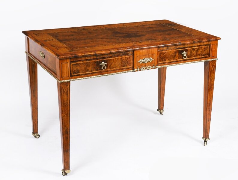 Antique Victorian Burr Walnut Writing Table Desk Bureau Plat 19th C | Ref. no. A5176 | Regent Antiques