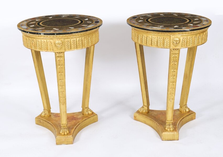 Vintage Pair Giltwood Specimen Marble Occasional Tables David Hicks Mid 20th C | Ref. no. A5178 | Regent Antiques