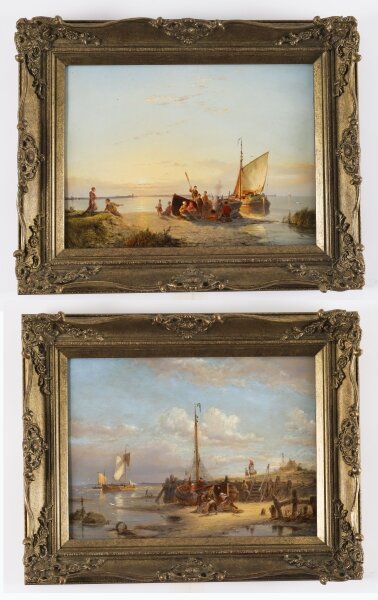 Antique Pair Oil Paintings by Pieter Cornelis Dommersen  1904 & 1910 | Ref. no. A5180 | Regent Antiques