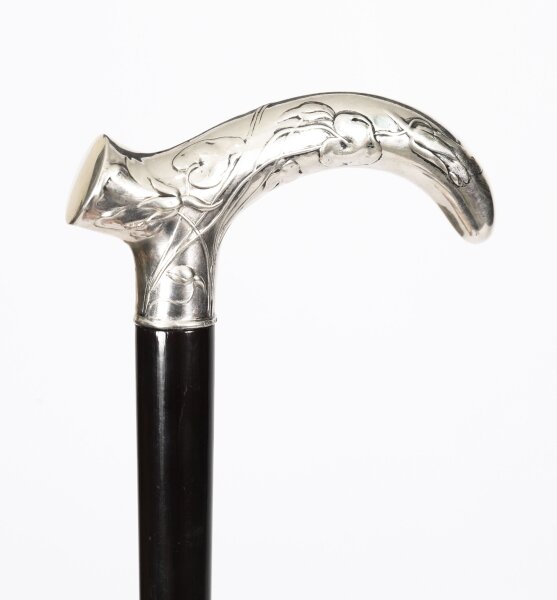 Antique French Art Nouveau Silver Topped Walking Cane Stick C1890 91cm 36inch | Ref. no. A5196 | Regent Antiques