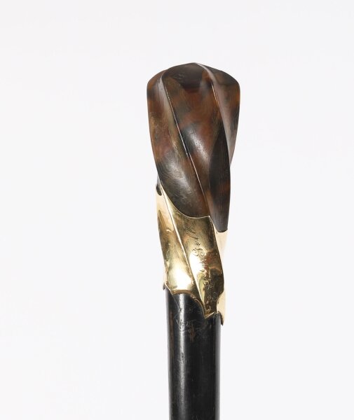 Antique Walking Stick Cane 18Ct Gold Pommel by Brigg\