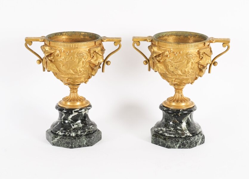 Antique Pair French Grand Tour Gilt Bronze Classical Urns 19th C | Ref. no. A5215 | Regent Antiques