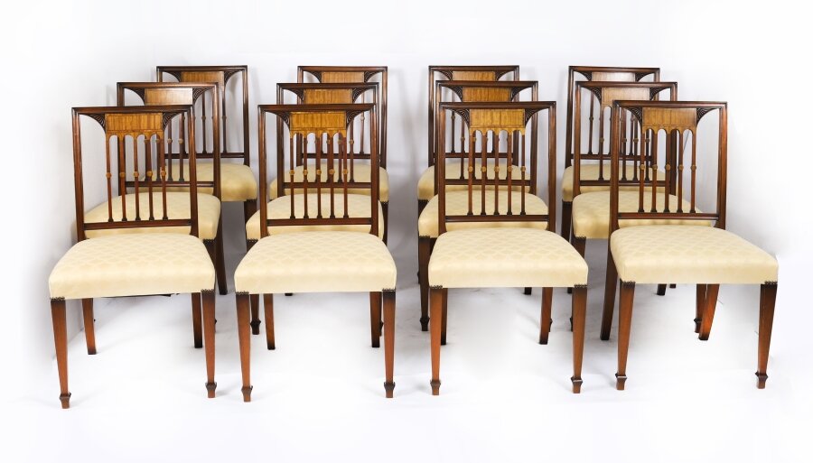 Vintage Set 12 Sheraton Revival Dining Chairs From Harrods  Late 20C | Ref. no. A5230 | Regent Antiques