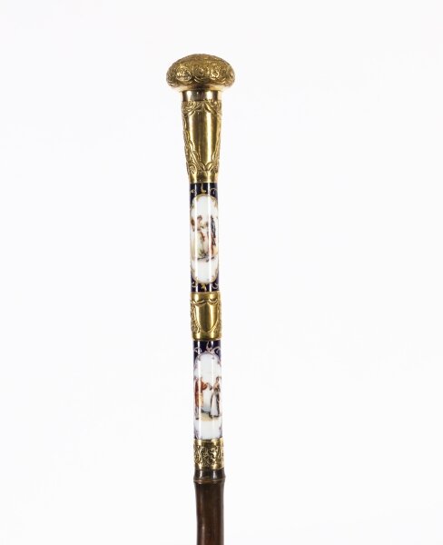 Antique French Gold Plate Sevres Porcelain Walking / Sword Stick 19thC 91cm 36" | Ref. no. A5242 | Regent Antiques
