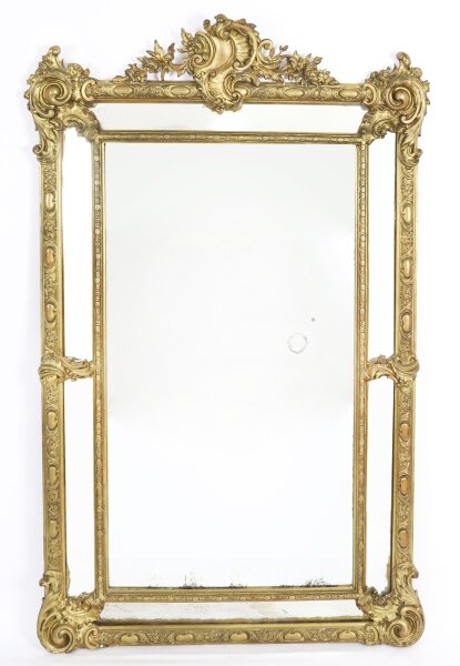 Antique Giltwood Louis Revival Overmantel Cushion Mirror C1860 169 x 105cm | Ref. no. A5255 | Regent Antiques