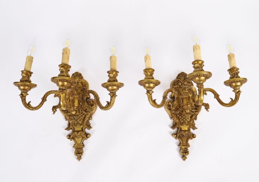 Antique Pair French Gilt Bronze Ormolu Wall Lights Appliques Circa 1900 | Ref. no. A5266a | Regent Antiques