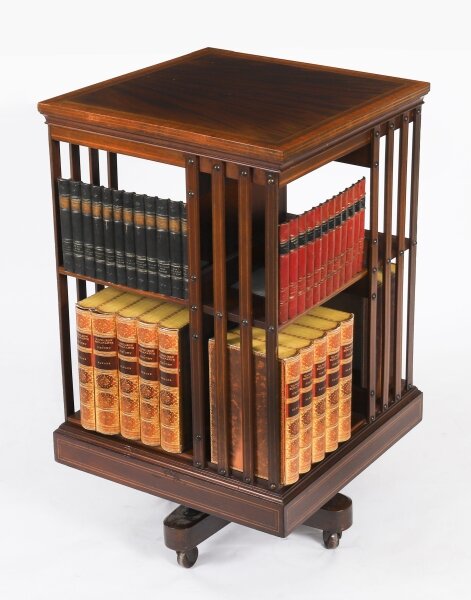 Antique Edwardian Flame Mahogany Revolving Bookcase  c.1900 | Ref. no. A5295 | Regent Antiques