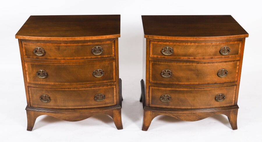 Vintage Pair of Burr Walnut Bedside Chests Cabinets mid  20th C | Ref. no. A5301 | Regent Antiques