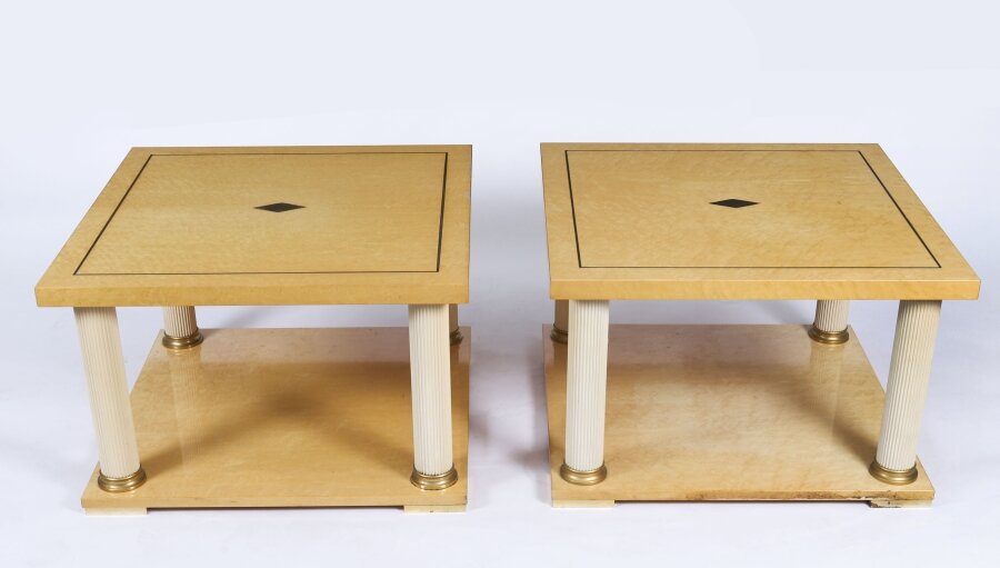 Vintage Pair Harrods Biedermeier Birdseye Maple Coffeee Tables  20th Century | Ref. no. A5321a | Regent Antiques