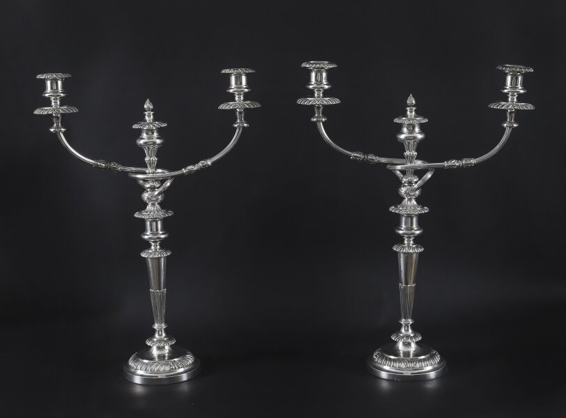 Antique Pair Large George III Three Light Candelabra by Matthew Boulton 18th C | Ref. no. A5328 | Regent Antiques