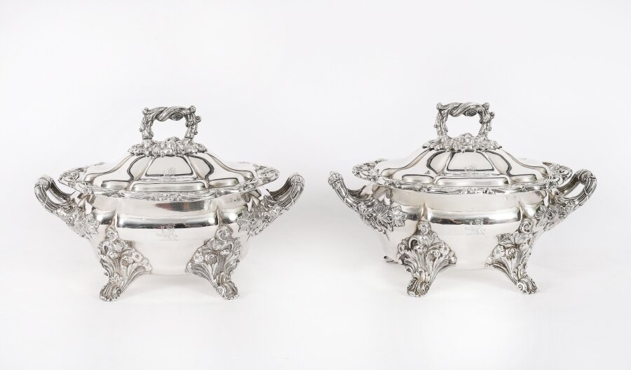 Antique Pair Old Sheffield Oval Lidded Sauce Tureens  C1820 19th Century | Ref. no. A5334 | Regent Antiques