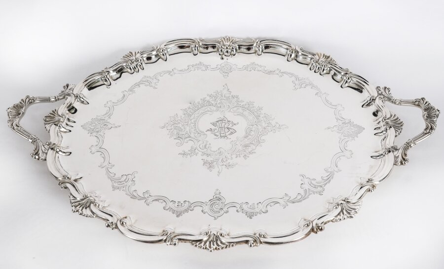 Antique Victorian Oval Silver Plated Tray Thomas Bradbury & Sons 19th C | Ref. no. A5340 | Regent Antiques