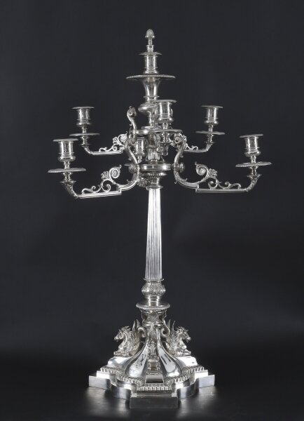 Antique 3ft 90cm Victorian Centrepiece Candelabra Elkington C1860 19th C | Ref. no. A5341 | Regent Antiques