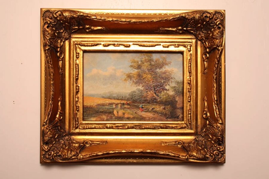 Oil Painting English Country Walk Giltwood Frame | Ref. no. P0083 | Regent Antiques