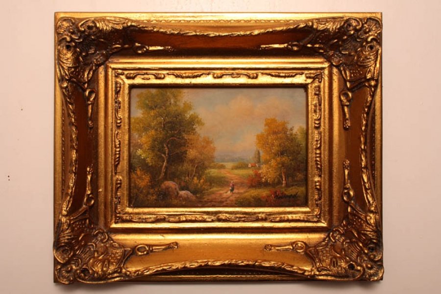 Oil Painting  A Country Walk in  Giltwood Frame | Ref. no. P0087 | Regent Antiques