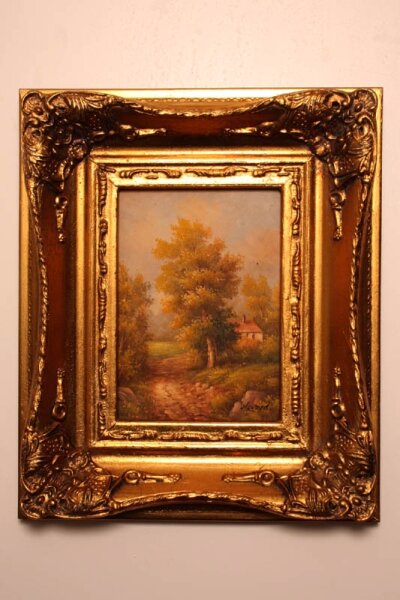 Oil Painting  A Country Walk in  Giltwood Frame | Ref. no. P0088 | Regent Antiques