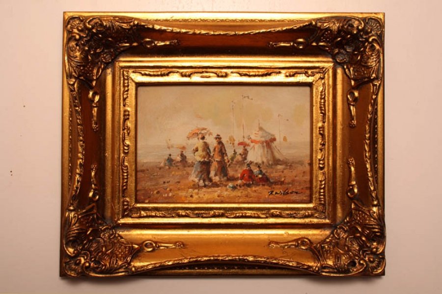 Superb Oil Painting  Beach Scene Giltwood Frame | Ref. no. P0092 | Regent Antiques