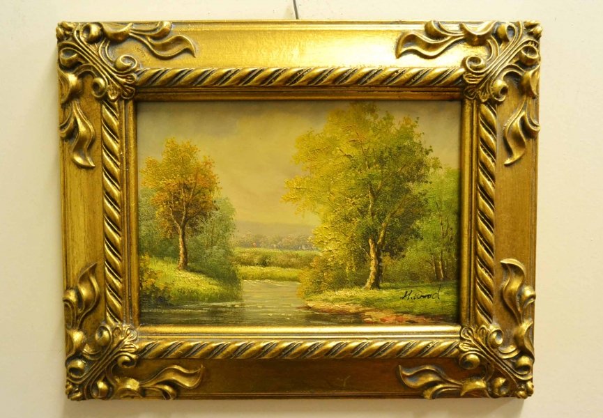 Oil Painting Countryside Walk Giltwood Frame | Ref. no. P0308 | Regent Antiques