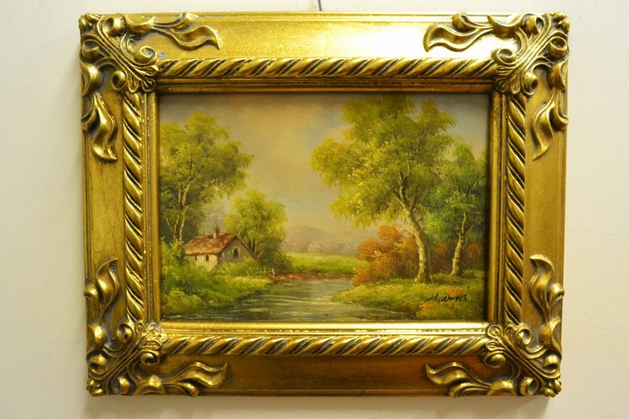 Oil Painting Countryside Walk Giltwood Frame | Ref. no. P0310 | Regent Antiques