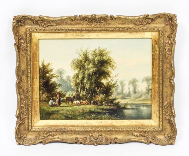 Antique Oil on Board Landscape Painting  by Anthony De Bree  19 century | Ref. no. R0012 | Regent Antiques