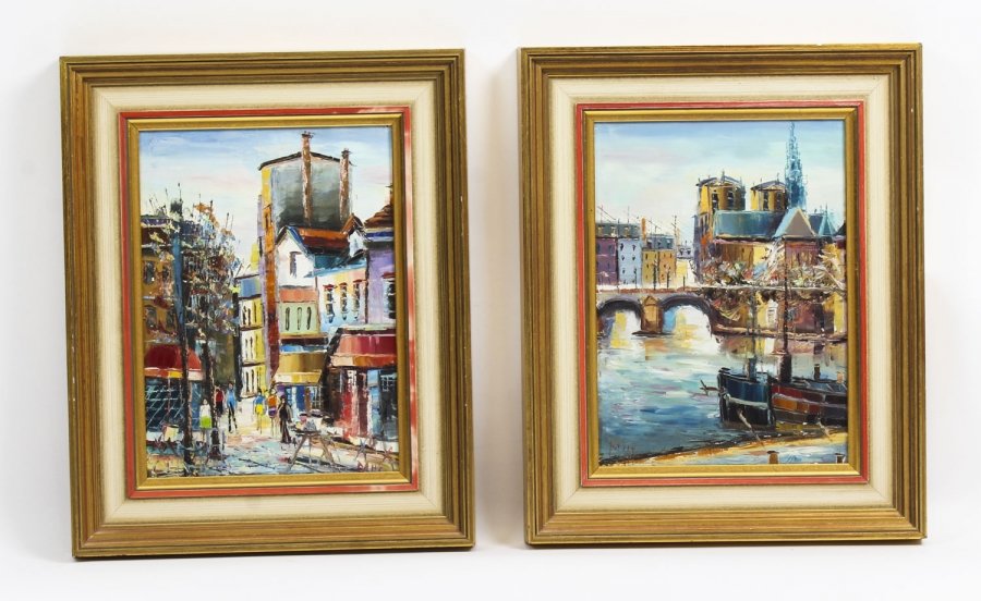 Pair Vintage Spanish Oil on Canvas Paintings Late 20th Century | Ref. no. R0019 | Regent Antiques