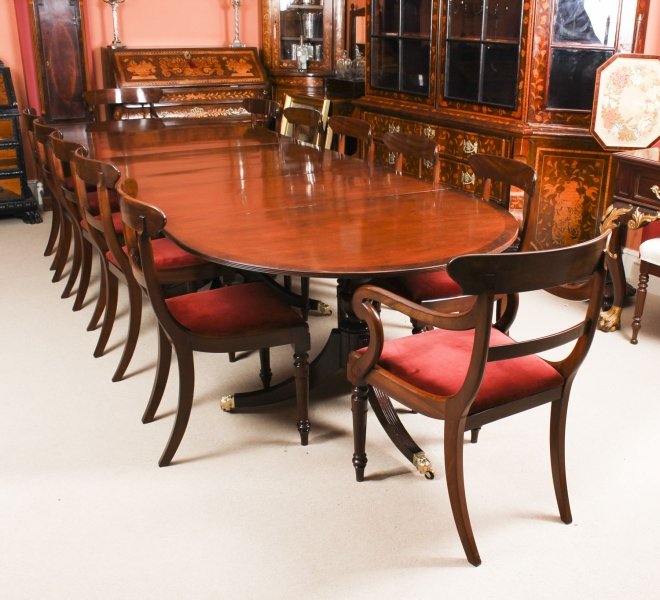 Antique Regency Revival Mahogany Dining Table &  12 Chairs 19th C | Ref. no. R0042a | Regent Antiques