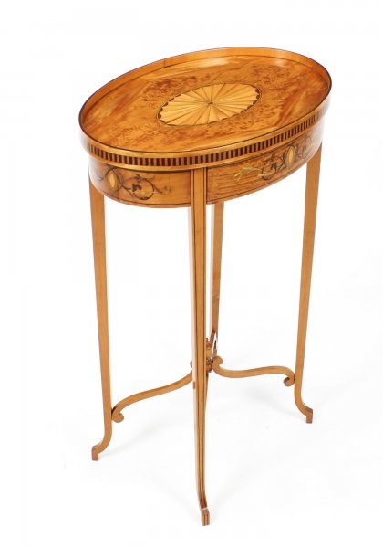 Antique Marquetry & Shell Inlaid Satinwood Oval Occasional Table 19th C | Ref. no. R0050 | Regent Antiques