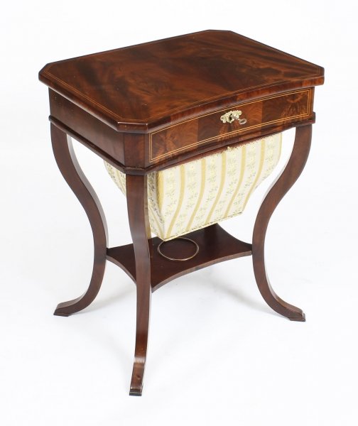 Antique Biedermeier Flame Mahogany Work Box c.1820 19th Century | Ref. no. R0054 | Regent Antiques