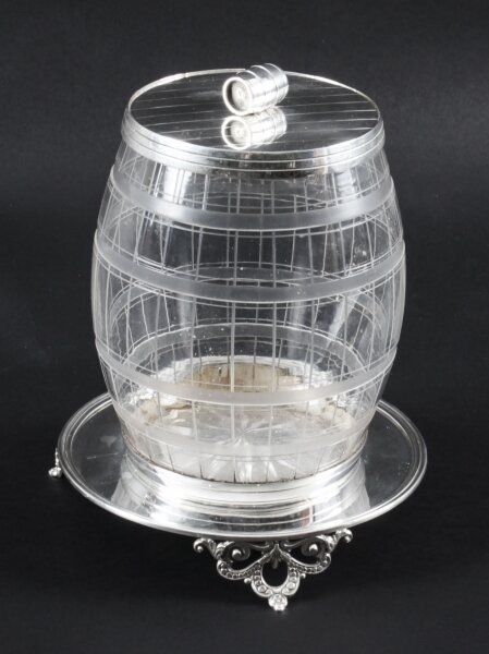 Antique English Victorian Silver Plated Biscuit Barrel  19th Century | Ref. no. X0014 | Regent Antiques