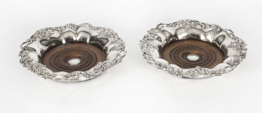 Antique Pair Silver Plated Coasters by William Howe & Co  19th Century | Ref. no. X0015 | Regent Antiques