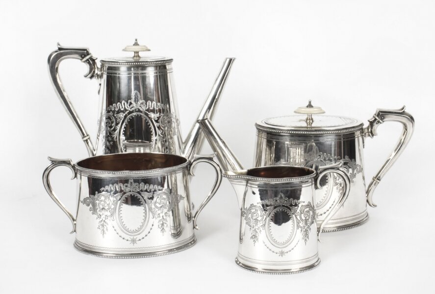 Antique Victorian Silver Plated Four Piece Tea & Coffee Set Elkington 19th C | Ref. no. X0021 | Regent Antiques