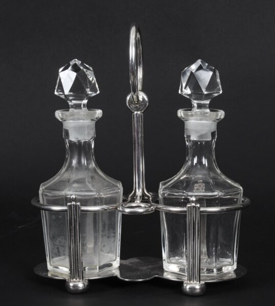 Antique Victorian Silver Plated 2 Bottle Cruet Set Circa 1880 | Ref. no. X0047 | Regent Antiques