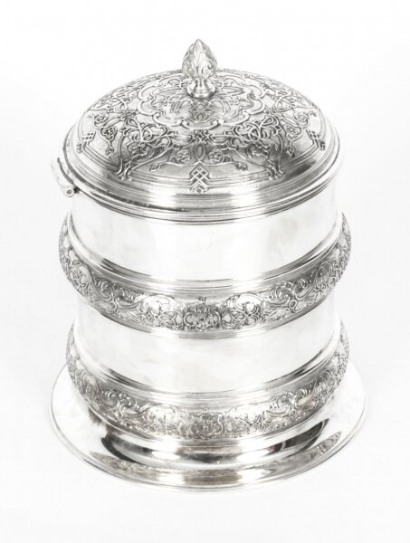 Antique Silver Plate  Drum Biscuit Box Elkington & Co 19th Century | Ref. no. X0051 | Regent Antiques