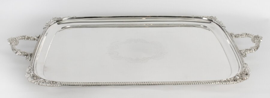 Antique Large English Silver Plated Twin Handled Tray Walker & Hall C1860 | Ref. no. X0080 | Regent Antiques