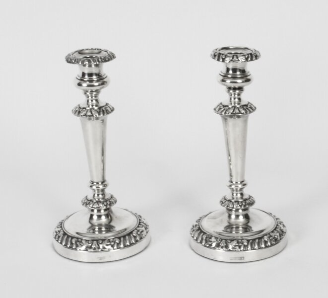 Antique Pair  Old Sheffield Silver Plated Candlesticks  Circa 1820 19th C | Ref. no. X0086 | Regent Antiques