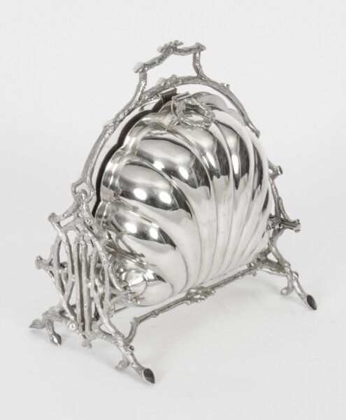 Antique Victorian Silver Plated Shell Biscuit by  Box Fenton Brothers 19thC | Ref. no. X0088 | Regent Antiques