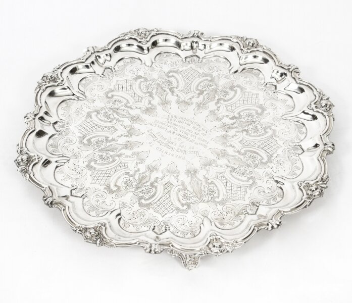 Antique English Victorian Silver Plated Salver Large 19th Century | Ref. no. X0102 | Regent Antiques