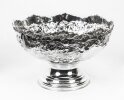 Vintage Large Silver Plated Punch Bowl Cooler Floral Decoration 20th C