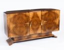 Antique Art Deco Burr Walnut Sideboard Drinks Cabinet by S Hille Co. 
