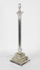 Antique Victorian Silver Plated Onyx Corinthian Column Table Lamp 19th C