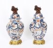Antique Large Pair Japanese Imari Porcelain Vases on Stands c. 1780 18th C.