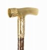 Antique French Gold & Horn Handled Walking StickCane 19th C