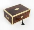 Antique Mahogany Brass Banded Jewellery and Dressing Box 1830 19th C