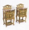Antique Pair Italian Painted Bedside Cabinets Nightstands Circa 1900.