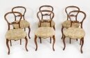 Antique Set of 6 Victorian Walnut Cabriole Dining Chairs 19th C